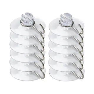Lumineo Lichtsnoer Zuignappen - 12x - Haakjes - 3, 5 Cm - Kerstverlichting - Bevestiging