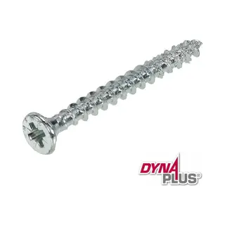 Dynaplus - Unischroef - Pozi Platkop - Pozidrive2 - 4, 5 X 40 Mm - Verzinkt - Voldraad (200 Stuks)