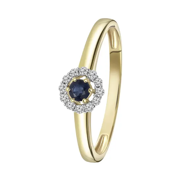 Lucardi Ring Saffier / Goud / Transparant thumbnail