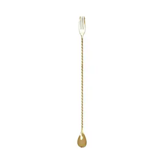Bar Professional - Barspoon / Barlepel Trident 30 Cm - Goud