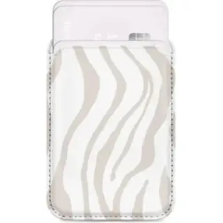 Mio Card Holder - Universele Magnetische Kaarthouder - Pasjeshouder Compatibel Met MagSafe - Portemonnee Voor Drie Pasjes - Sandry Zebra