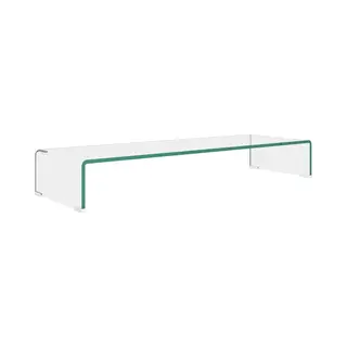 VidaXL Glass Tv Stand - Tempered Glass Monitor Riser, Modern Design, Suitable For Multimedia Devices, Easy To Clean, Clear Color, 90x30x13 Cm