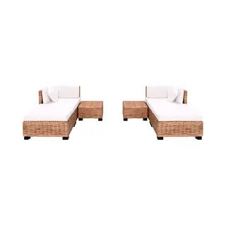 Sofagarnitur 16-tlg. Natürliches Rattan Vidaxl