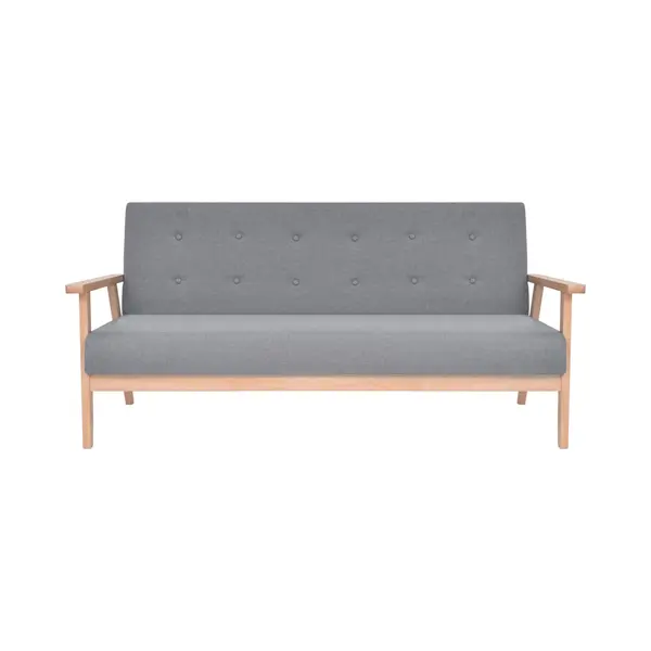 3-sitzer-sofa Stoff Hellgrau Vidaxl thumbnail