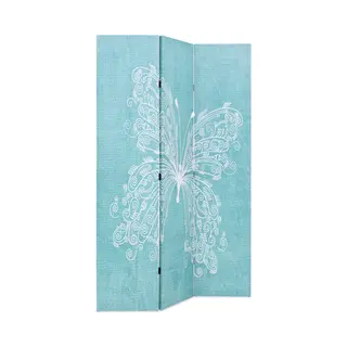 Raumteiler Klappbar 120 X 170 Cm Schmetterling Blau Vidaxl