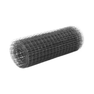 VidaXL Draadgaas Vierkant 25x0.5 M Staal Met Pvc Coating Grijs