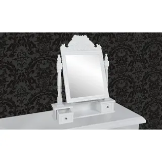 VidaXL Vanity Makeup Table With Rectangular Swing Mirror Bedroom Dressing Desk Stand Furniture Mdf