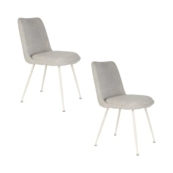 Housecraft Living Fijs Eetkamerstoelen Off-White - Set Van 2 - Grijs thumbnail