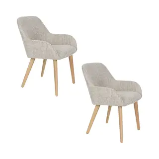 Housecraft Living Loua Eetkamerstoelen Beige| Bruin - Set Van 2