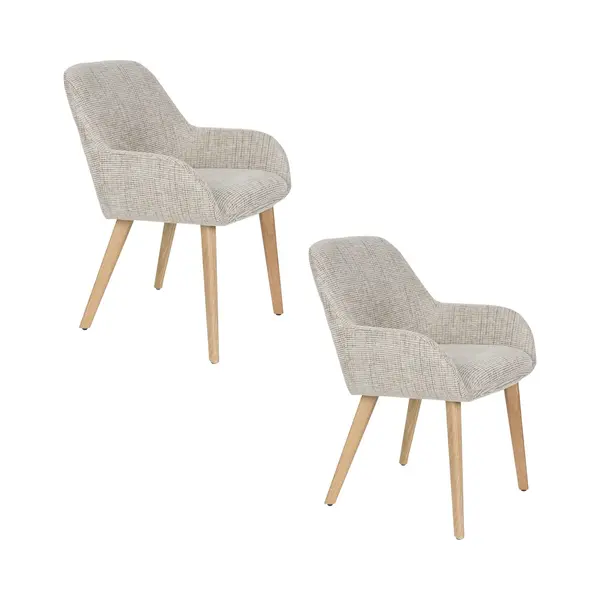 Housecraft Living Loua Eetkamerstoelen Beige| Bruin - Set Van 2 thumbnail