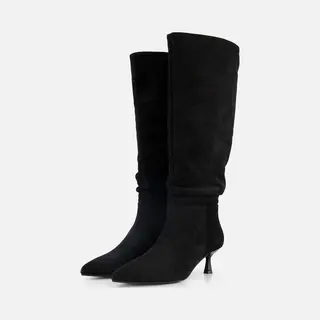 Linea Zeta Hoge Laarzen Zwart Suede - Maat 42