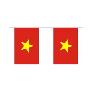 Vietnam Landen Thema Vlaggetjes - 900 Cm - Slingers Versiering - Polyester
