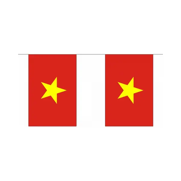 Vietnam Landen Thema Vlaggetjes - 900 Cm - Slingers Versiering - Polyester thumbnail