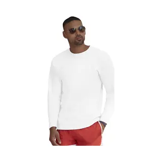 Fruit Of The Loom T-shirt Lange Mouwen - Heren - Wit - Katoen - Regular Fit - Ronde Hals S