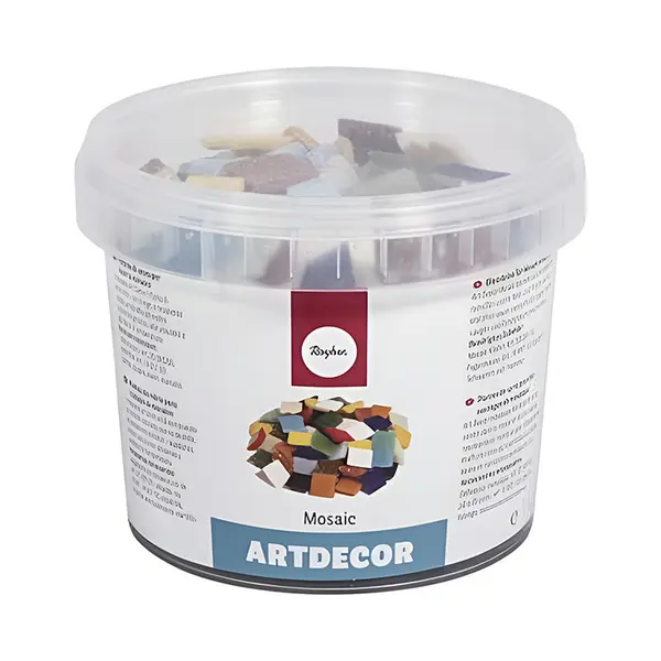 Rayher hobby materialen Rayher Hobby Emmer Mozaiek Stenen - Assorti Kleuren Mix - 1 Kg - Ongeveer 325x Stuks - 2 Cm Stenen thumbnail