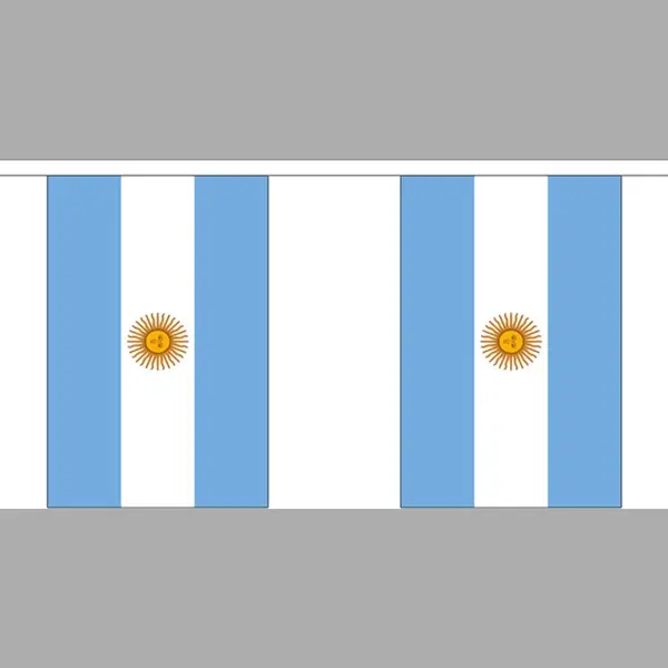 Argentinie Vlaggetjes Vlaggenlijn Slinger - 300 Cm - Polyester - Binnen/buiten - Versiering/feestartikelen thumbnail