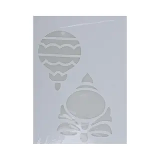 Bellatio Decorations Kerst Raamsjabloon Kerstbal - Wit - 35 Cm - Raamdecoratie - Kerstversiering - Sneeuwspray Sjabloon