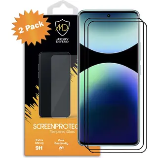 2-Pack MobyDefend Screenprotectors - Geschikt Voor Xiaomi Redmi Note 14 Pro Plus - Screensavers Met Zwarte Randen - Gehard Glas