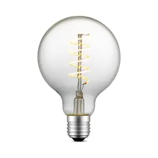 home sweet home collection Home Sweet Home Edison Vintage E27 | Led-Filament-Leuchtmittel Globe | G95 Spiral Led-Lampe | Klar | Dimmbar | 4W 280lm 3000K | Warmweißes Licht |