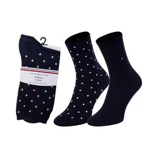 Tommy Hilfiger Socken Th Women Sock Dot 2P (2-Paar, 2 Paar) Mit Feinem Rippenbündchen Und Logostickerei