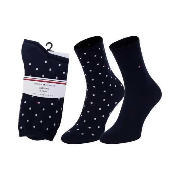Tommy Hilfiger Socken Th Women Sock Dot 2P (2-Paar, 2 Paar) Mit Feinem Rippenbündchen Und Logostickerei thumbnail