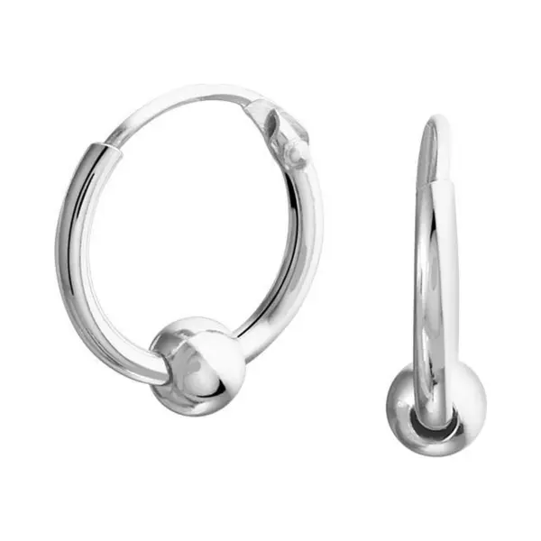 Glams Oorringen Bol - 12 Mm - Zilver thumbnail