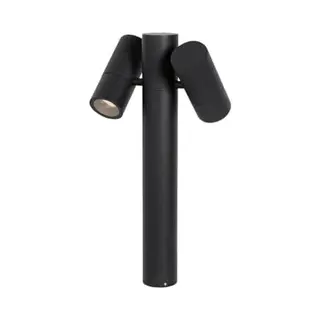 Qazqa - Stehende Außenleuchte Schwarz 50 Cm 2-licht Verstellbar - Duo