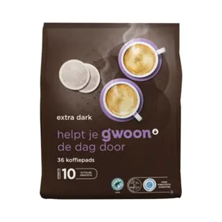 g'woon Koffiepads Extra Dark Strong Gwoon - Geschikt Voor Senseo® - Pak 36 Stuks