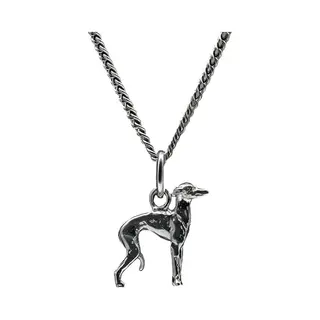 Mooye ® - Collectie Zilveren Italiaans Windhondje Ketting Hanger - Klein