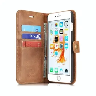 Dg Ming IPhone 6 En 6S Leren Portemonnee Hoesje - Camel 2-in-1 Cover - Dg.Ming