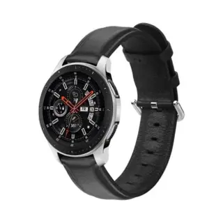 Universeel 20MM Horloge Bandje / Smartwatch Bandje Echt Leer Met Rvs Gespsluiting Zwart