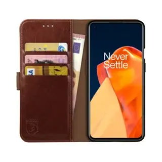 Rosso Element Book Case Wallet Hoesje Geschikt Voor OnePlus 9 Pro | Portemonnee | 3 Pasjes | Magneetsluiting | Stand Functie | Bruin