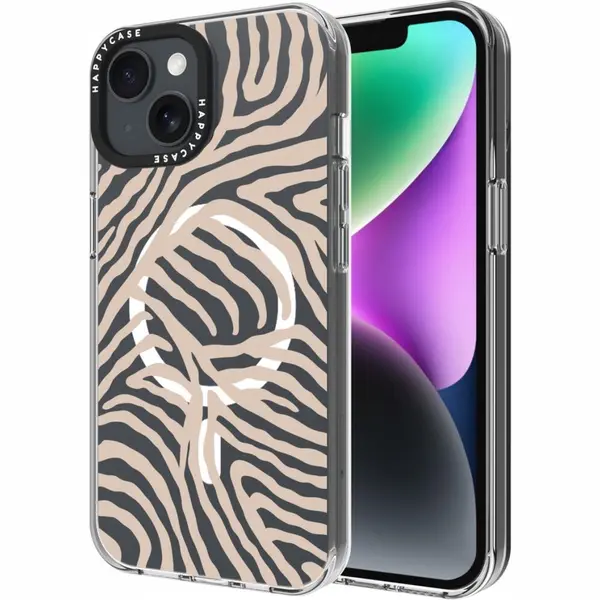HappyCase Joy Hoesje | Geschikt Voor Apple IPhone 16E / 14 / 13 | Compatibel Met MagSafe | Back Cover | Bloemen | Safari Tiger Print thumbnail