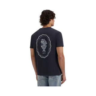 Pure Path Embroidered Vase T-shirt Polo's & T-shirts Heren - Polo Shirt - Donkerblauw - Maat M