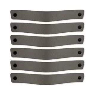 Brute Strength Leren Handgrepen - Grijs - 6 Stuks - 20 X 2, 5 Cm | Incl. 3 Kleuren Schroeven Voor De Leren Handgreep - Handgrepen Leer - Leren Meubelgreep - Leren