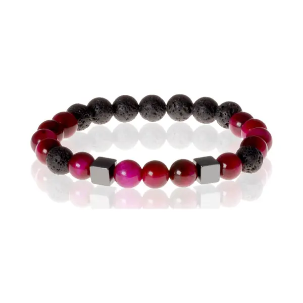 Memphis Heren Armband Tijgeroog Lavasteen Kralen thumbnail