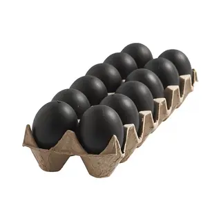Zwarte Eieren - Kunststof Paaseieren Van 6 Cm - 12 Stuks Paasdecoratie