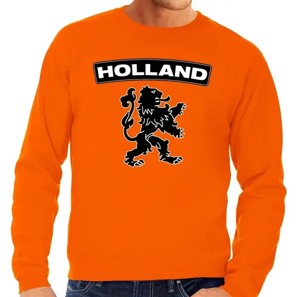 Shoppartners Oranje Holland Zwarte Leeuw Sweater Volwassenen M thumbnail