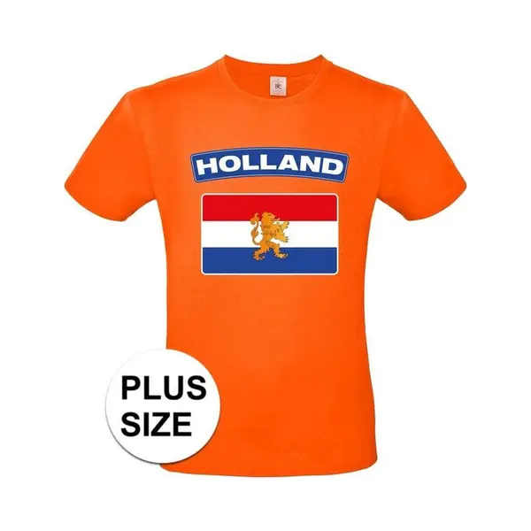 Shoppartners Oranje Holland Vlag Grote Maten Shirt Heren 3XL thumbnail