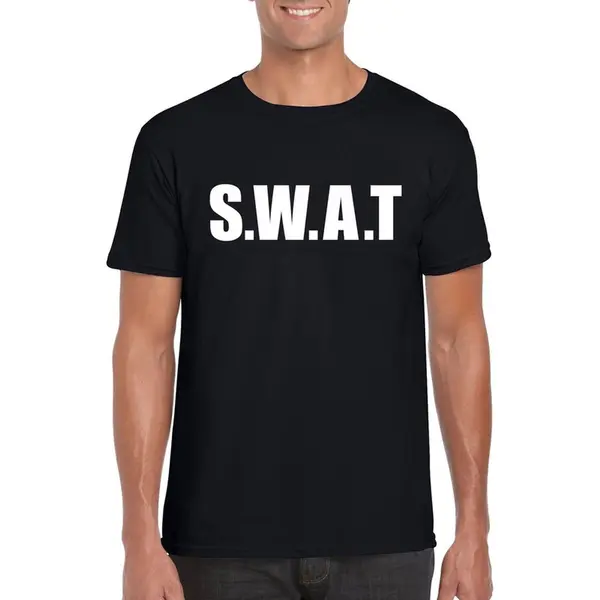 Bellatio Decorations Politie Swat Team Verkleedkleding T-shirt - Zwart - Voor Heren - Carnaval Xxl thumbnail