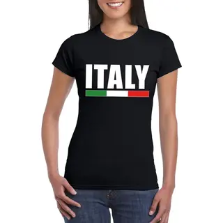 Bellatio Decorations Zwart Italy/ Italie Supporter Shirt Dames Xl