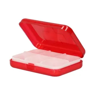 Compact Pillendoosje / Medicijndoos - Rood - 6 Vakken - Zakmodel