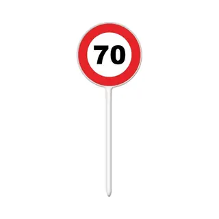 Verjaardagsfeest Leeftijd Cocktailprikkers - 70 Jaar - 24x Stuks - Thema Stopbord - Verjaardag - Hapjes Prikker