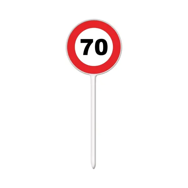 Verjaardagsfeest Leeftijd Cocktailprikkers - 70 Jaar - 24x Stuks - Thema Stopbord - Verjaardag - Hapjes Prikker thumbnail