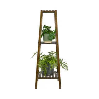 Quvio Plantenrek - Plantentafel - Plantenstandaard - Plantentafeltje Voor Binnen - Plantenzuil - Bloementrap - Bloemenrek - Opbergrek - 3 Etages - 38