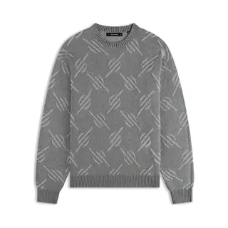 Crew Neck Sweater With Monogram Pattern Daily Paper