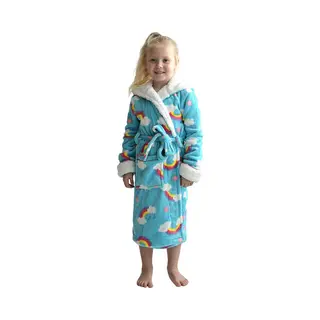 Pastunette Kinderbadjas Regenboog Met Capuchon - Luxe Fleece-164