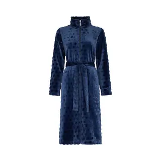 Pastunette Damesbadjas Rits Blauw - Fleece-(44-46) L