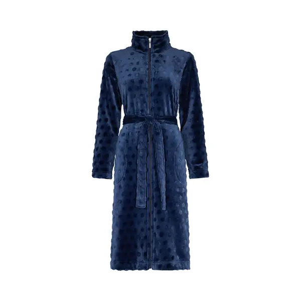 Pastunette Damesbadjas Rits Blauw - Fleece-(44-46) L thumbnail