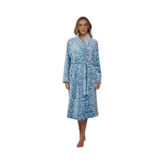 Pastunette Dierenprint Badjas Dames - Turquoise - Fleece-(40-42) M